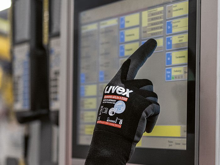 Work gloves with touch screen and ESD function