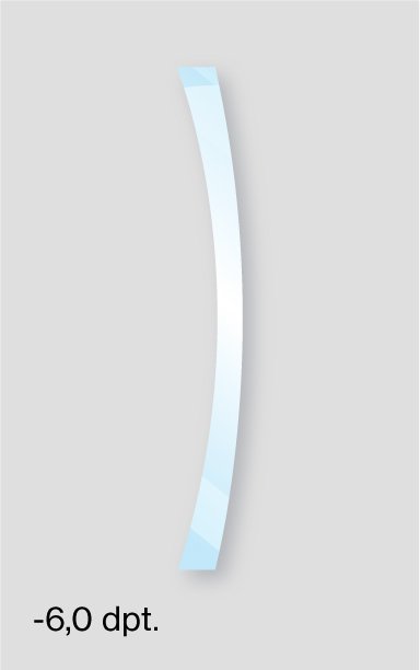 Schutzbrille mit Sehstärke Brechungsindex Scheibenmaterial High Index 1.67 bei -6,0 Dioptrien