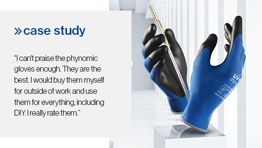 uvex phynomic wet safety glove brings great relief from dermatitis