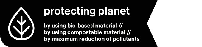 uvex protecting planet by using bio-based and compostable material and by maximum reduction of pollutants