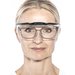Woman with angular prescription spectacles and uvex OTG plus overspecs