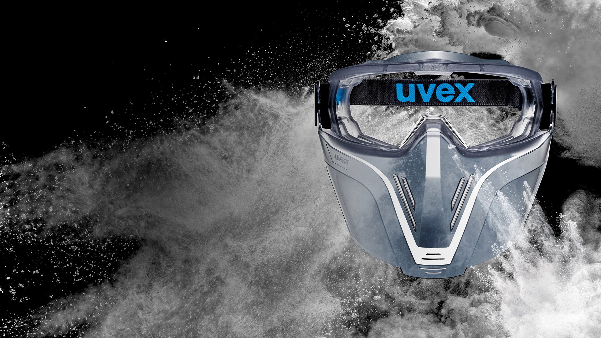 uvex hypervision combination of safety glasses and face protection
