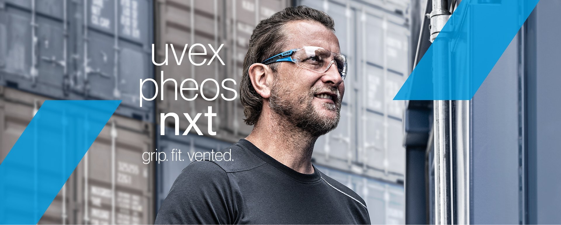 [Translate to French:] uvex pheos nxt safety glasses, extremely good, lightness and optimum protection