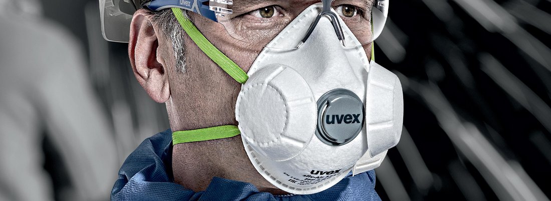 uvex respirators with inhalation valve FFP1, FFP2, FFP3