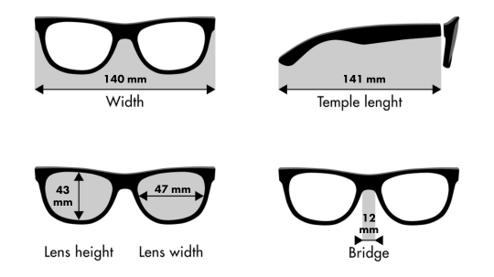 dimensions reading glasses rio