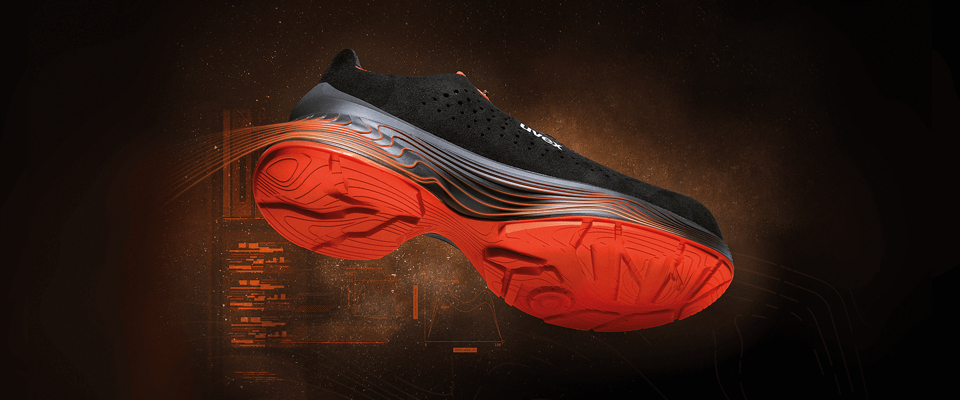 półbuty ochronne z czerwoną podeszwą