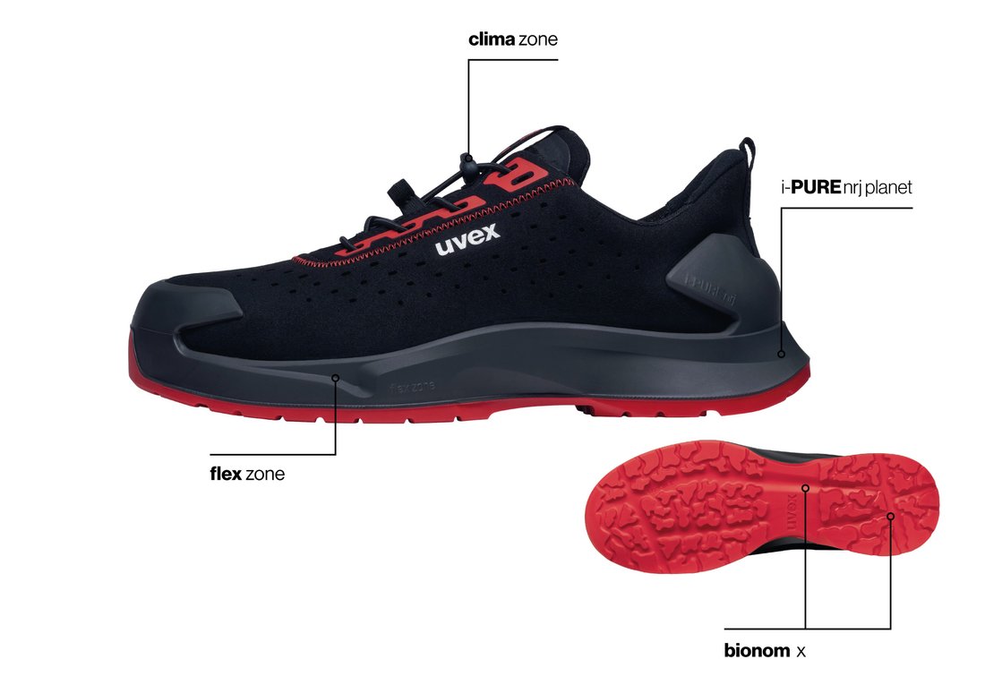 uvex 1 x-craft safety shoe for construction and logistics technologies