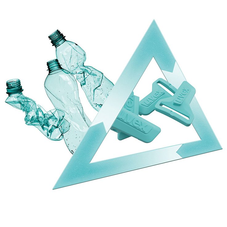 Recycelte PET-Flaschen  für Kopfbandhaken und Kupplungen 