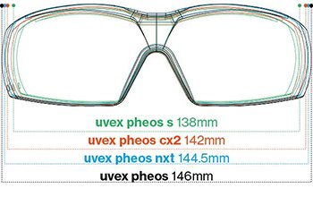 Safety glasses for smaller faces