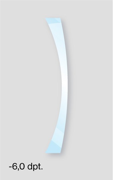 Schutzbrille mit Sehstärke Brechungsindex Scheibenmaterial High Index 1.6 bei -6,0 Dioptrien