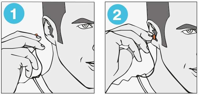 Einsetzen eines uvex Mehrweggehörschutzstöpsels