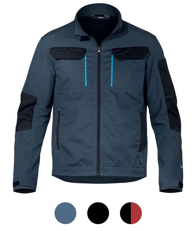 Breathing men's softshell work jacket in blue