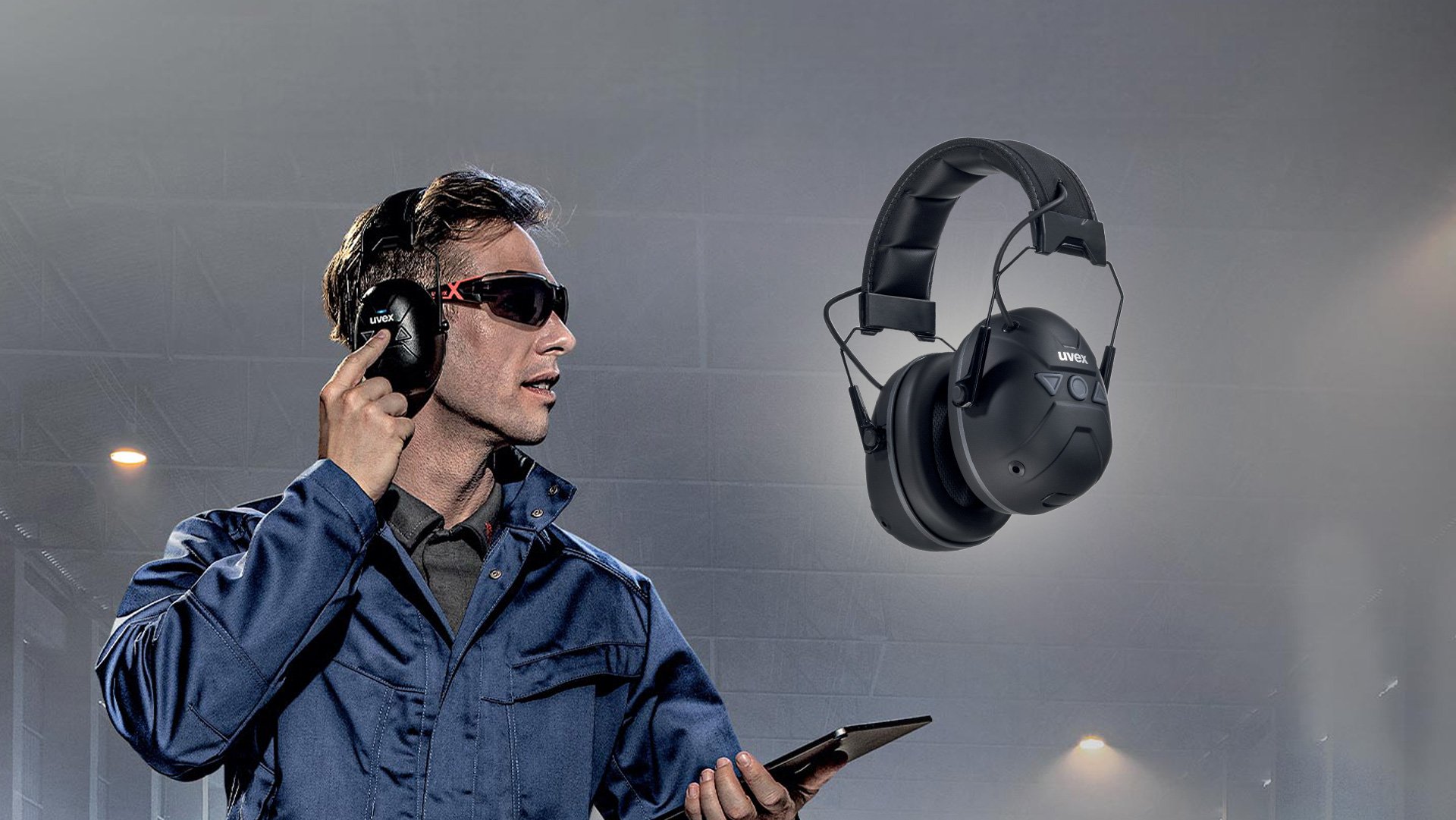 uvex aXess one electronic earmuffs with the RAL