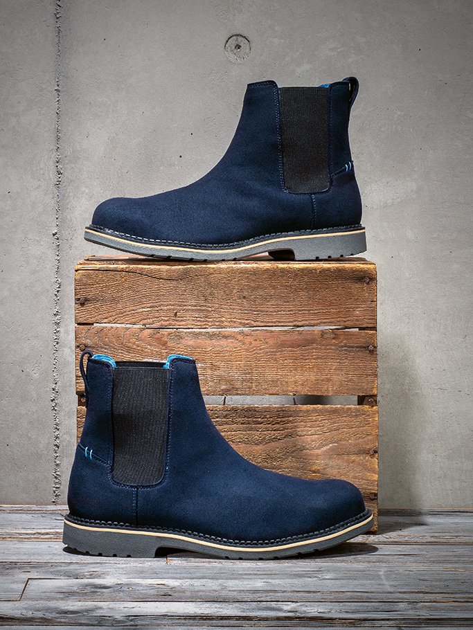 elegancki, granatowy, wsuwany trzewik ochronny