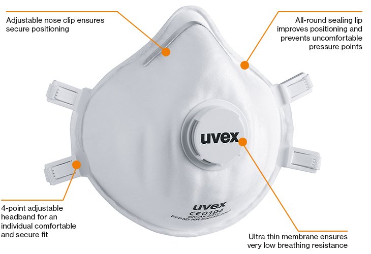 uvex silv-Air c FFP3 filtering pre-formed face mask