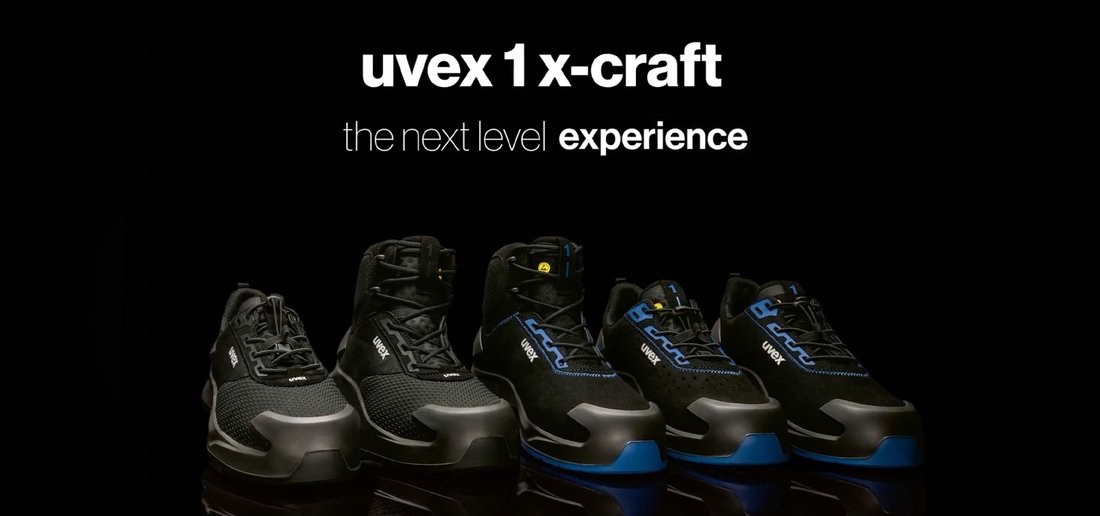 uvex 1 x-craft safety shoes for industry product video