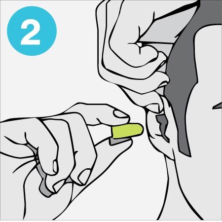 How to fit uvex disposable earplugs - step 2