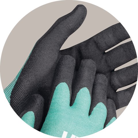 Gants de protection anti-coupures uvex Bamboo TwinFlex D SG avec renfort pouce-index (N° d'article 60092)