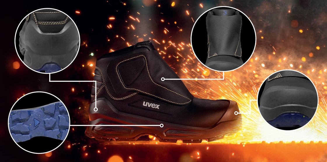 Features und Eigenschaften des uvex 3 MACSOLE welder Schweißerstiefels