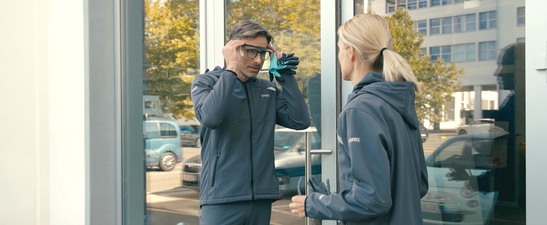 uvex OTG plus safety overspecs in action