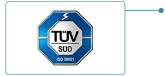 Certified energy management system according to ISO 50001