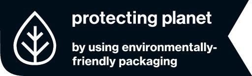 label qui promeut un packaging en faveur de l'environnement des produits RUN-R PLANET 