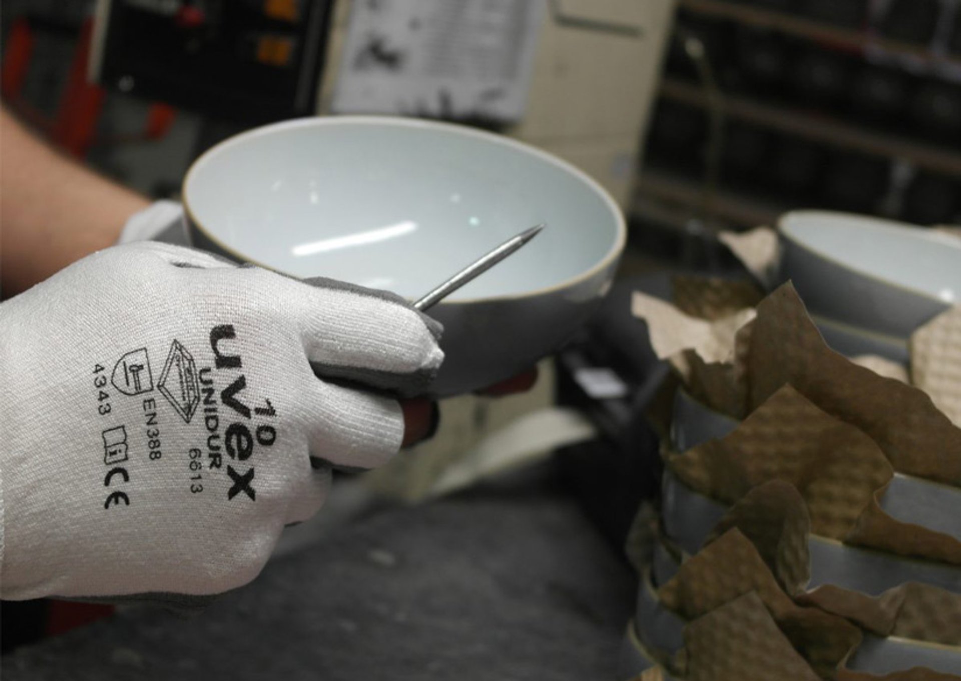 uvex gloves being used at Denby Pottery