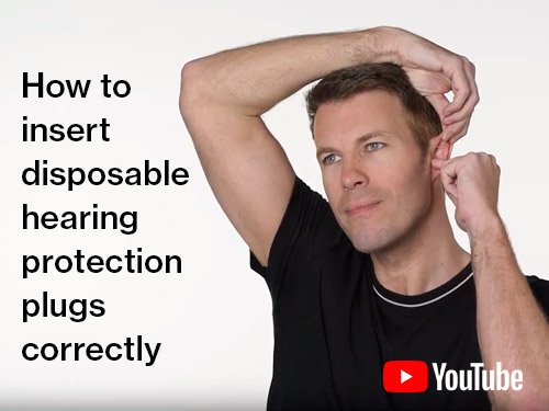 How to insert disposable hearing protection plugs correctly