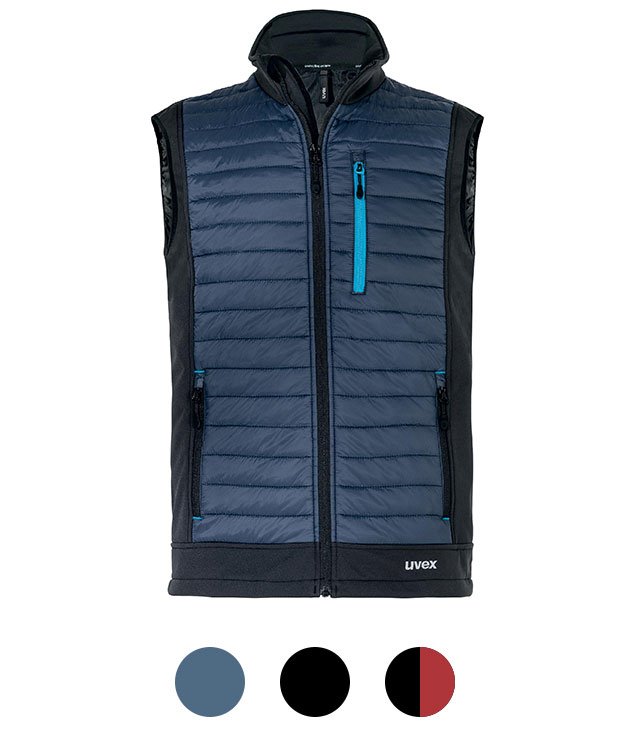 Men's work softshell hybrid vest in blue