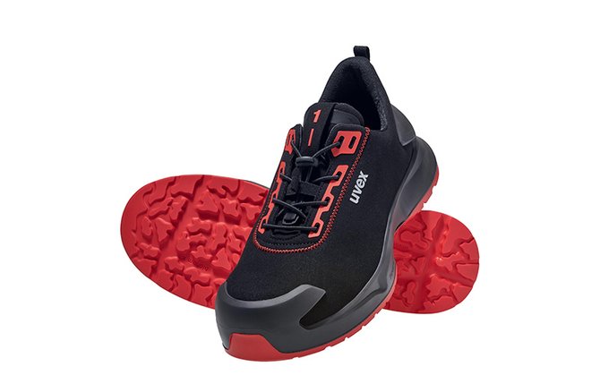 flexible safety shoe S3L, shoe black and red