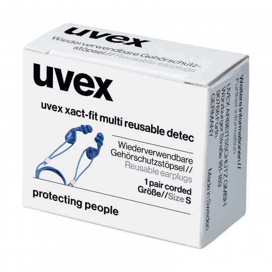 Hearing protection | uvex xact-fit reusable detectable earplugs