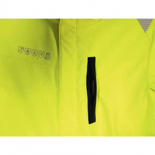 Ochranné odevy a pracovné oblečenie | Softšelová bunda uvex suXXeed multifunction high vis