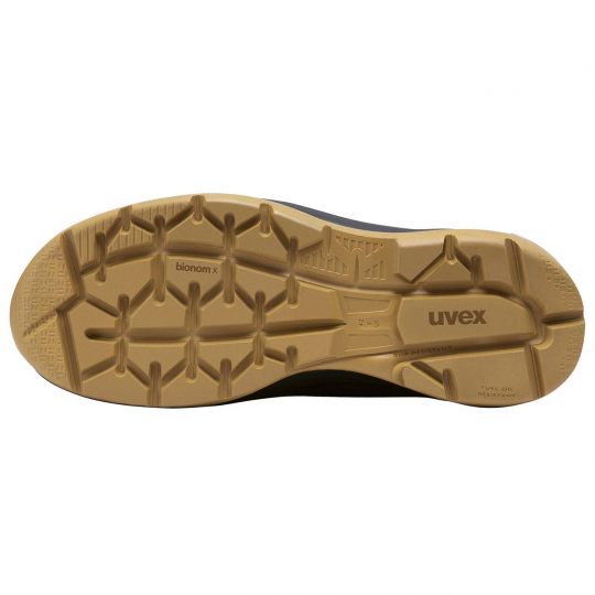 Work Boots | uvex 3 x-flow zip side work boot (black & tan)