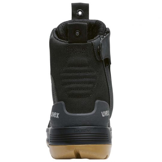 Work Boots | uvex 3 x-flow zip side work boot (black & tan)