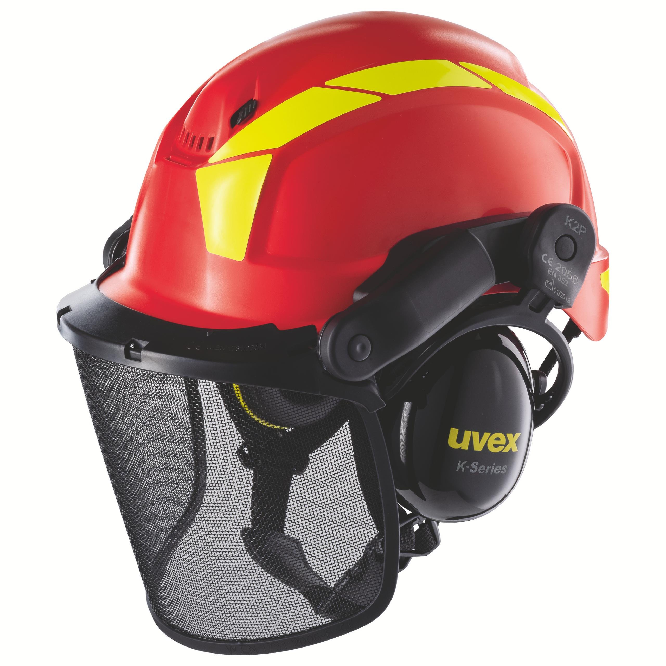 uvex pheos forestry Forsthelm, Gehör- und Gesichtsschutz, SNR 30 dB, rot