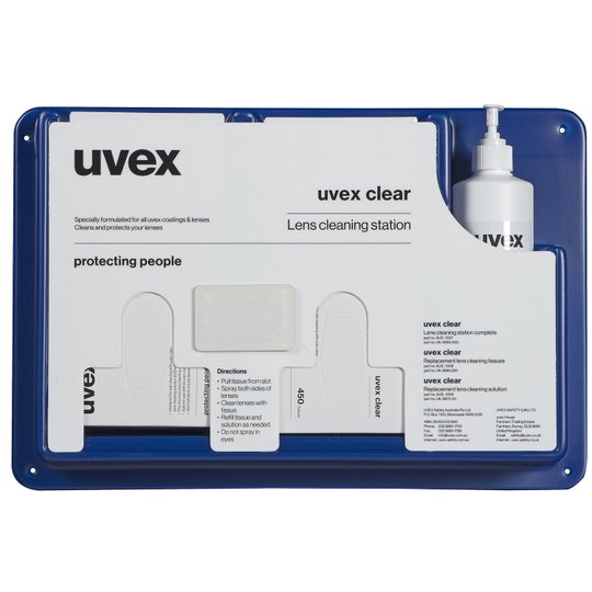 Safety Glasses | uvex clear lens cleaning station