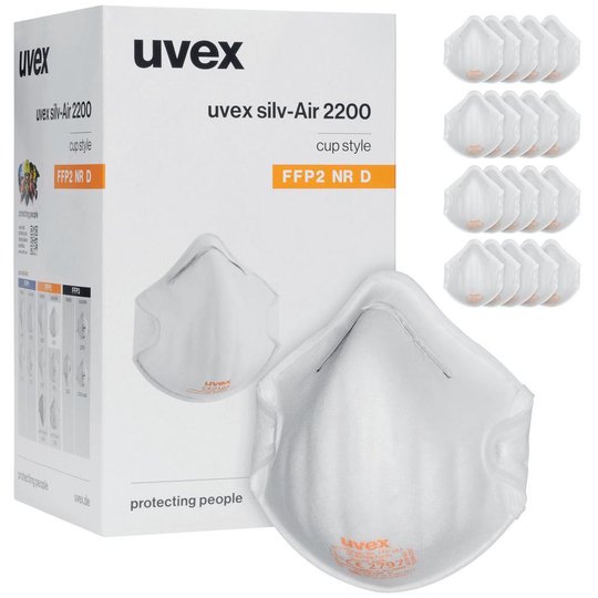 Masques de protection respiratoire | Masque coque respiratoire FFP2 uvex silv-Air c 2200