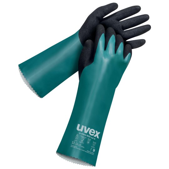 Gants de protection | Gant de protection contre les produits chimiques uvex u-chem N35 cut A