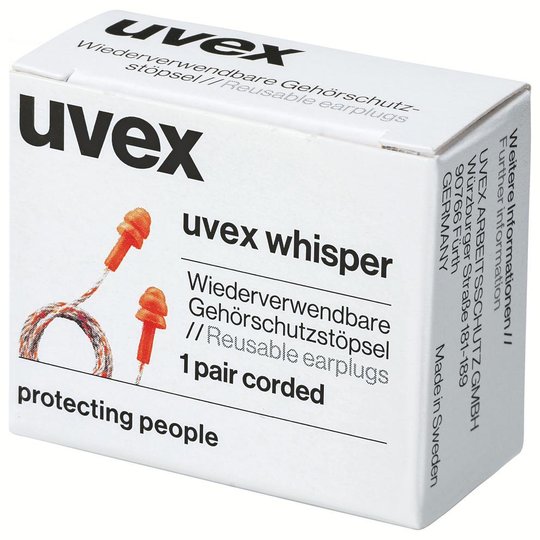 Ochrona słuchu | Zatyczki do uszu wielokrotnego użytku uvex whisper