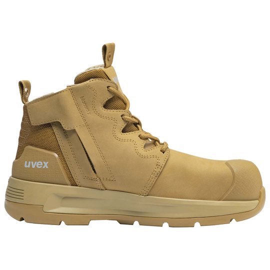 Work Boots | uvex 2 x-flow zip side work boot tan (wheat)