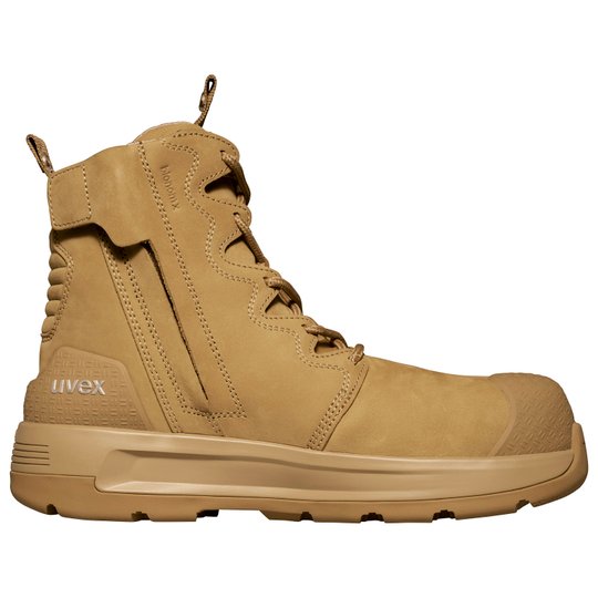 uvex 3 x-flow p zip penetration resistant tan work boots (wheat)