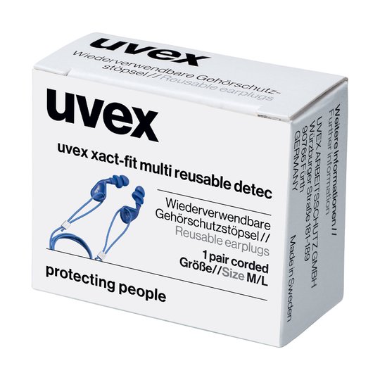Hearing protection | uvex xact-fit M/L reusable detectable earplugs