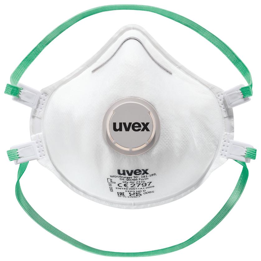 Masques de protection respiratoire | Masque de protection respiratoire coque FFP3 uvex silv-Air c 2310 planet