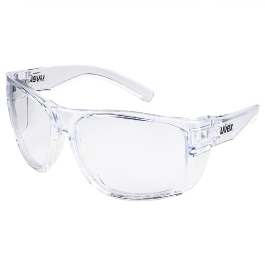 uvex aquarius - clear frame / clear lens - stylish safety glasses
