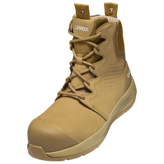 Work Boots | uvex 3 x-flow zip side work boot tan (wheat) 