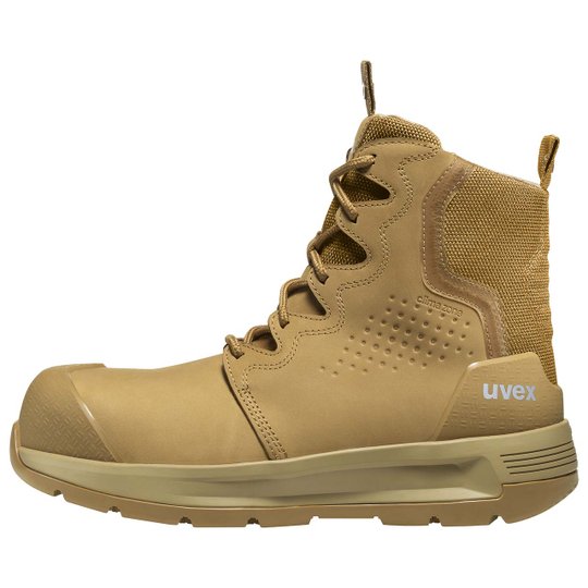 Work Boots | uvex 3 x-flow zip side work boot tan (wheat) 
